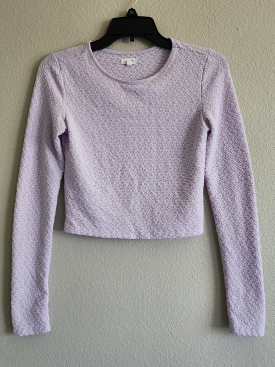aerie Tops - Women’s Long Sleeve Textured Crop Top - Lavender